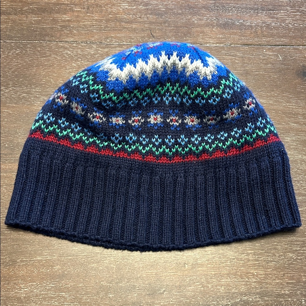 Janie and Jack Navy/Multicolored Cotton Knitted Hat